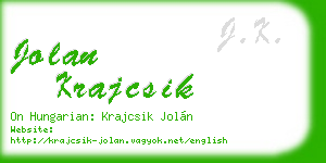 jolan krajcsik business card
